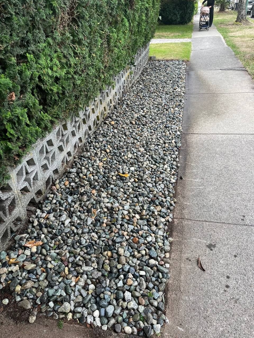 Natural Flagstone & River Rock Installation — after