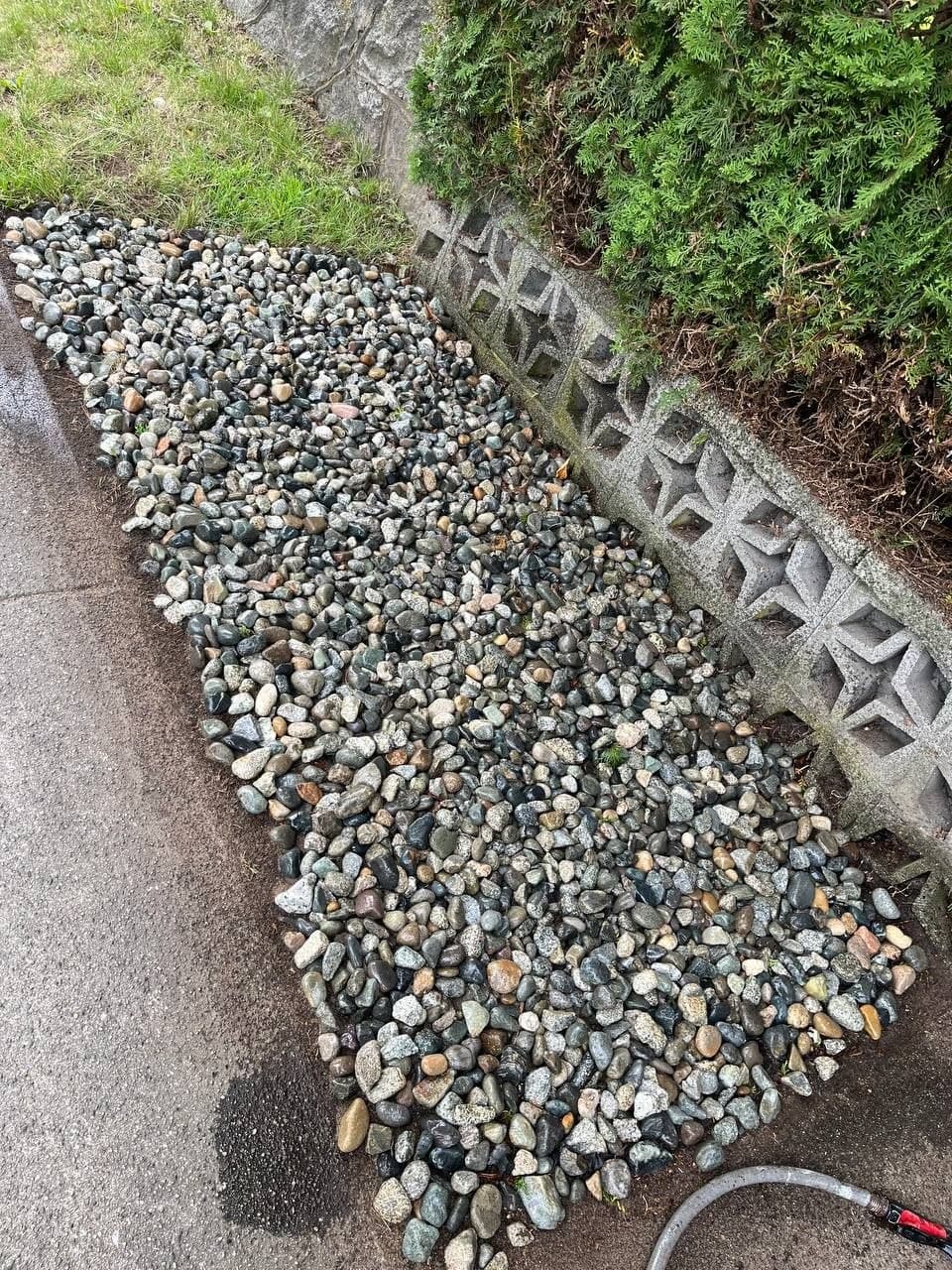 Natural Flagstone & River Rock Installation — after