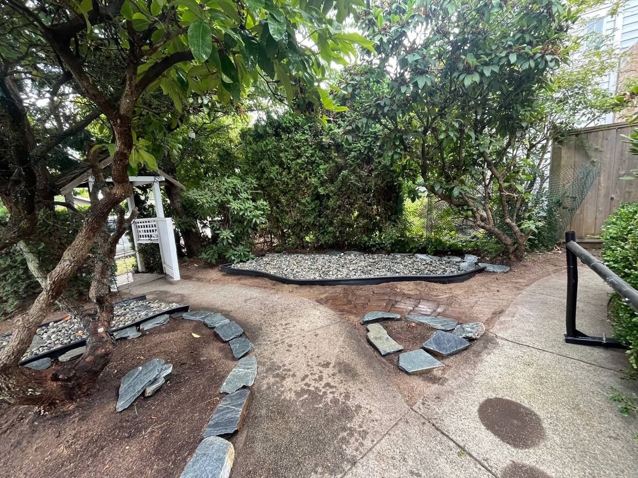 Natural Flagstone & River Rock Installation — after